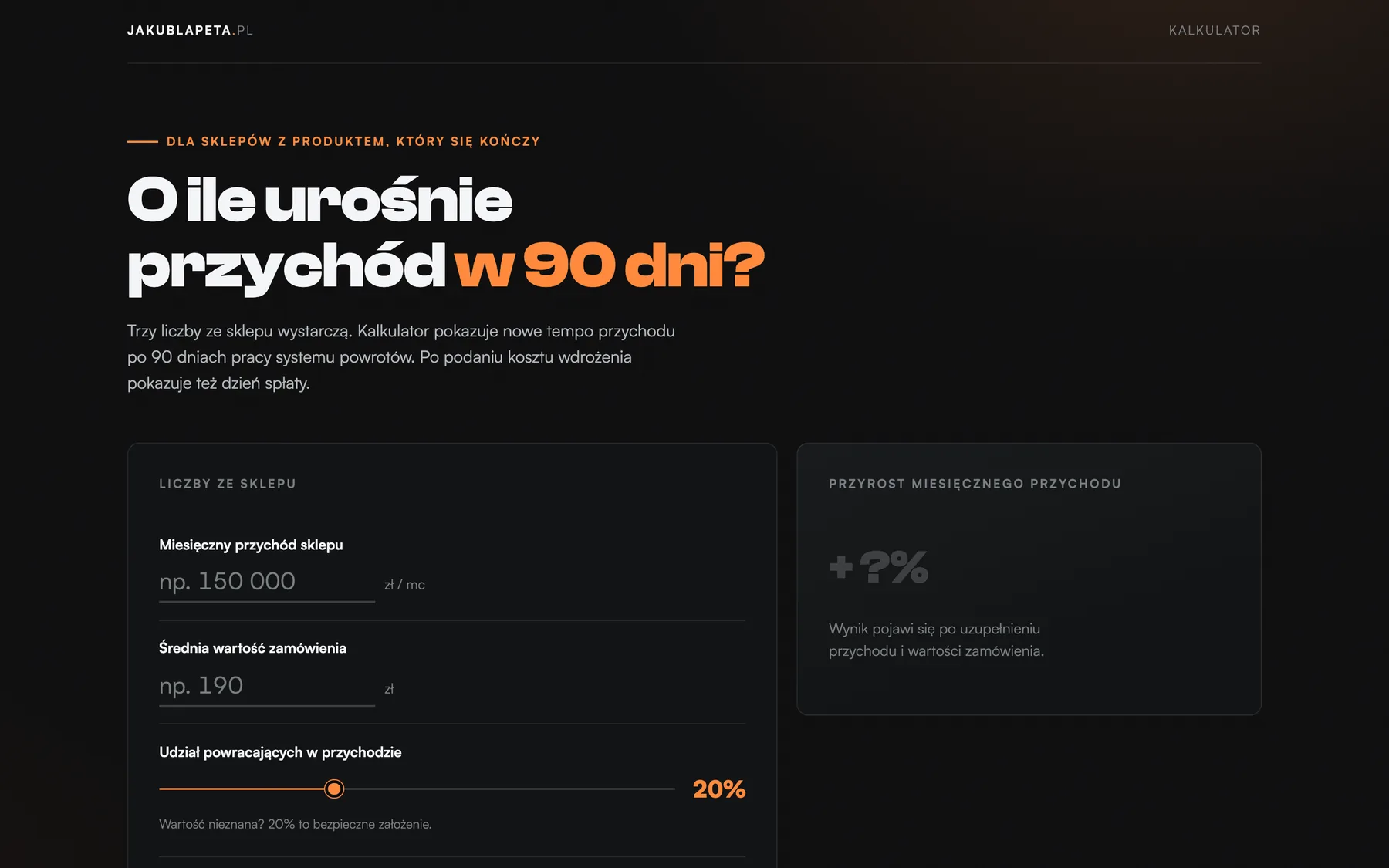 Revenue growth calculator for returning customers