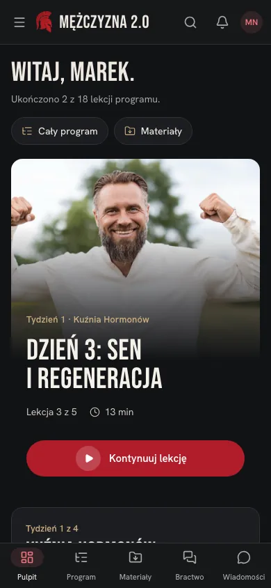 M2.0 dashboard on a phone